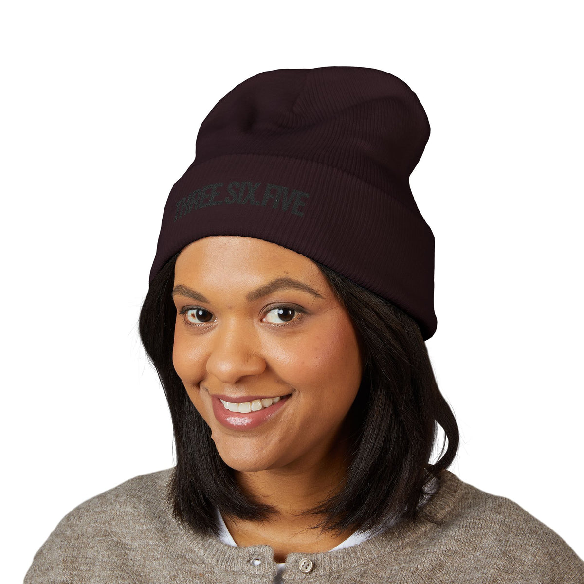 Three.Six.Five Embroidered Cuffed Beanie