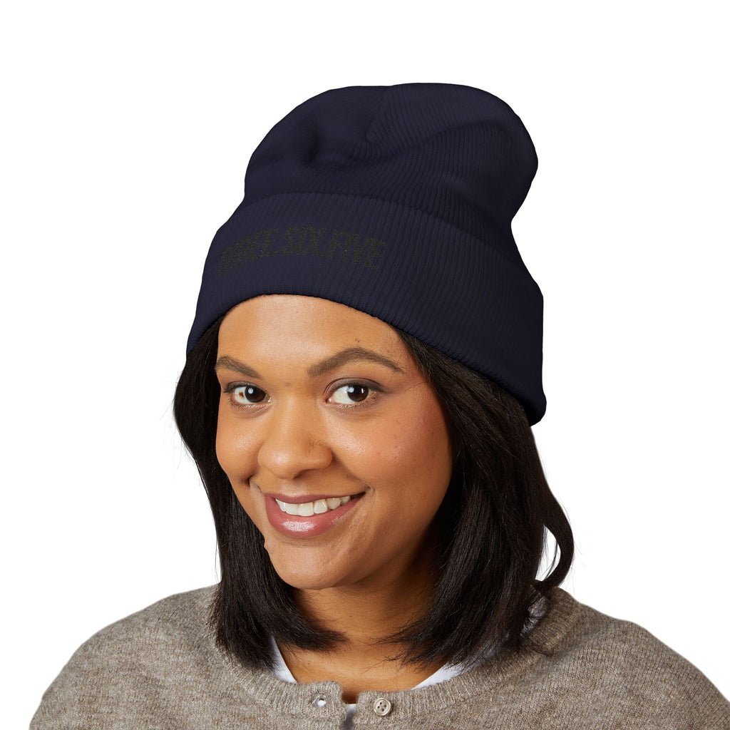 Three.Six.Five Embroidered Cuffed Beanie