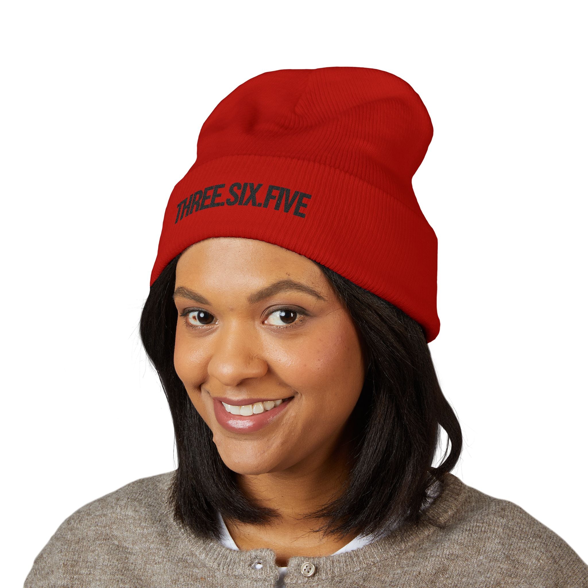 Three.Six.Five Embroidered Cuffed Beanie