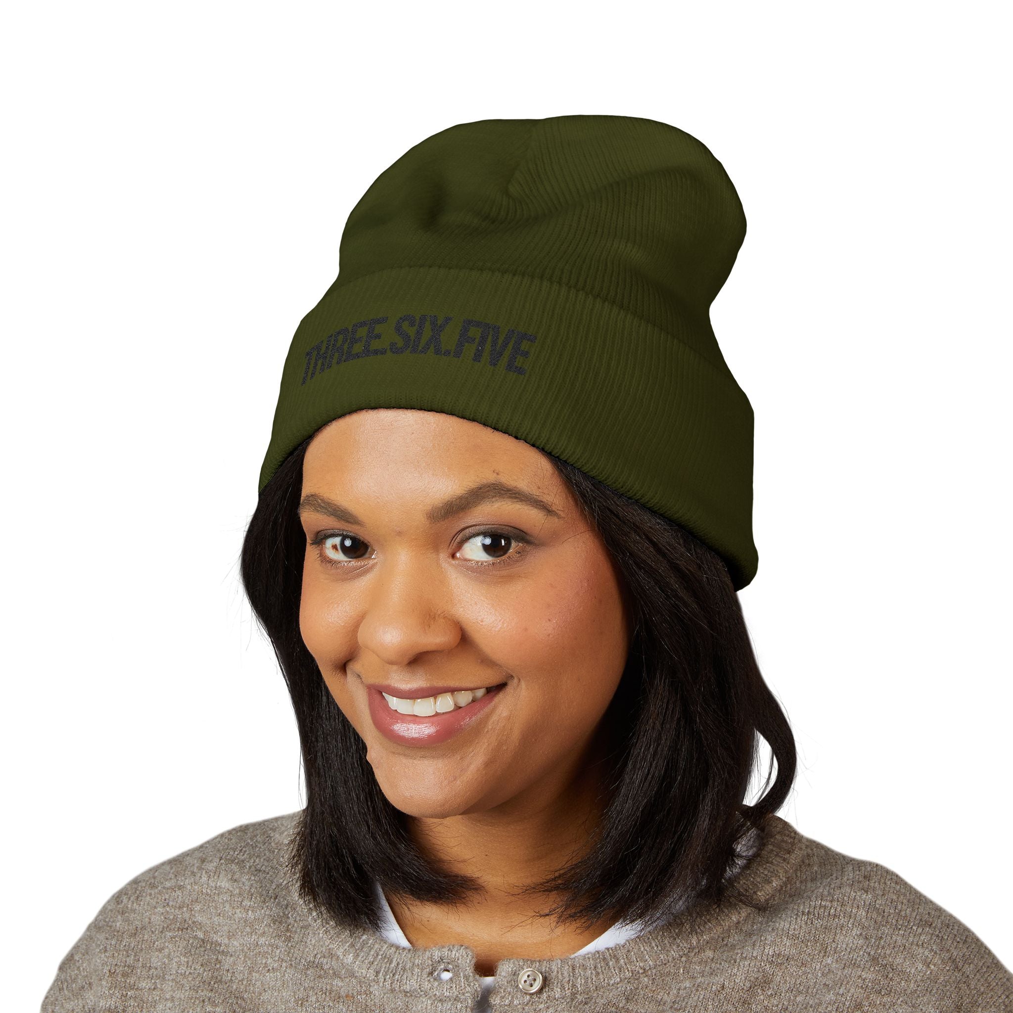 Three.Six.Five Embroidered Cuffed Beanie